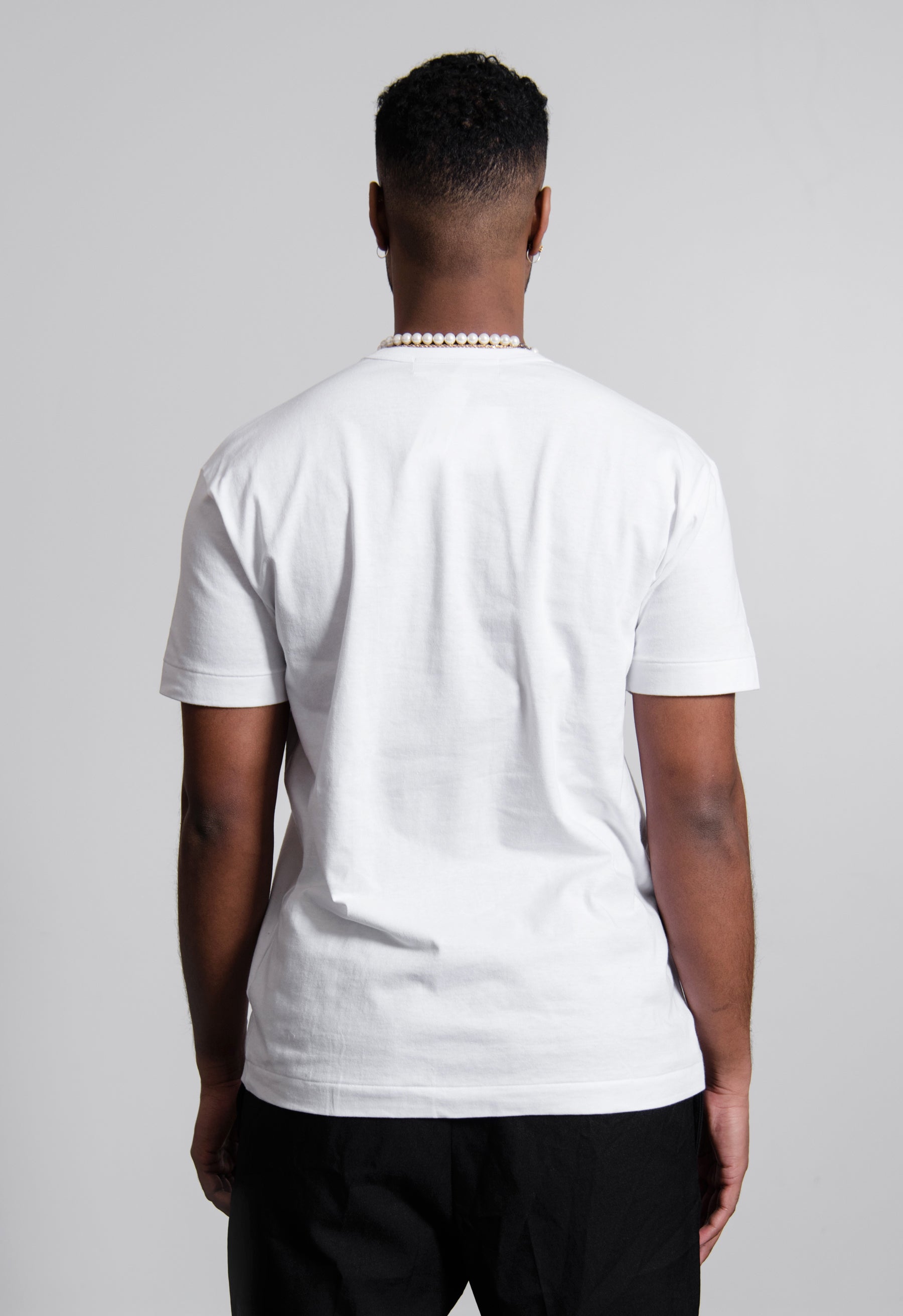 Short Sleeve Mini Emblem Tee White/Red T200/T304