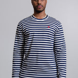 Long Sleeve Striped Emblem Tee Blue/White/Red T164