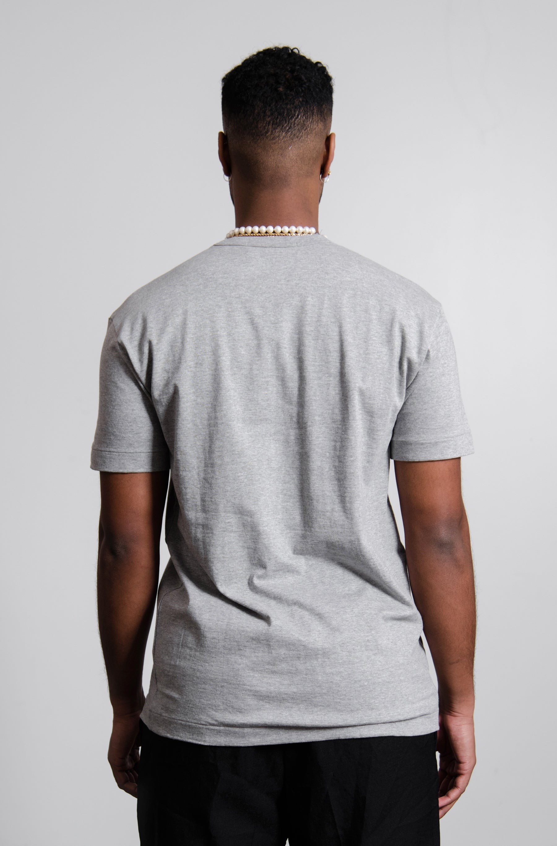 Short Sleeve Mini Emblem Tee Grey/Red T306