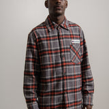 Patch Flannel Shirt Grey/Red SHIR000013