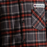 Patch Flannel Shirt Grey/Red SHIR000013