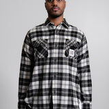 Pleated Flannel Shirt Black FU6-SH-02