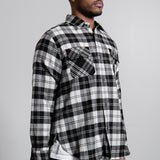 Pleated Flannel Shirt Black FU6-SH-02