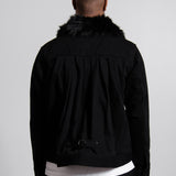 Detachable Collar Denim Jacket Black FU6-BL-01