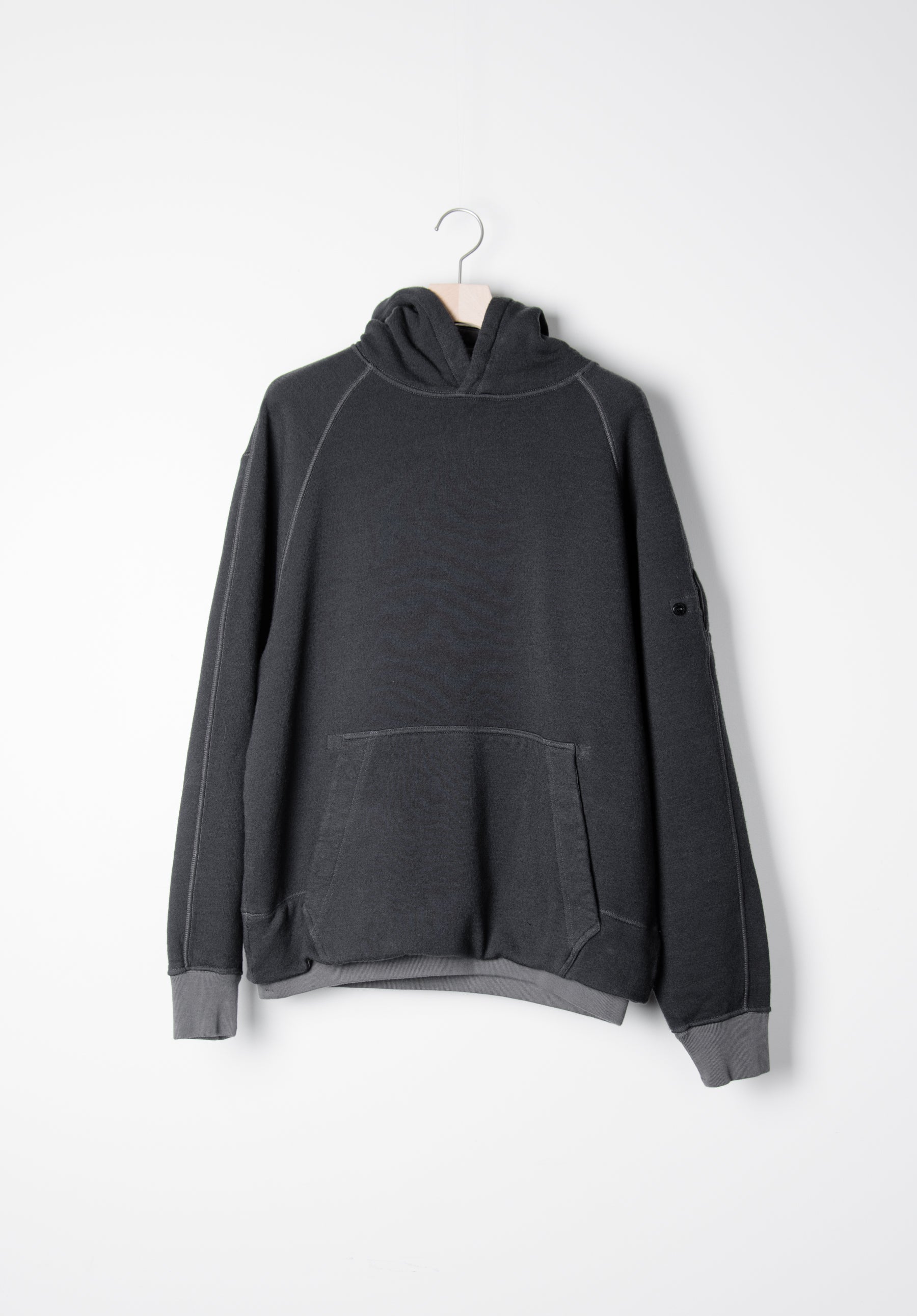 Wool Cotton Felpa Hoodie Black 60110