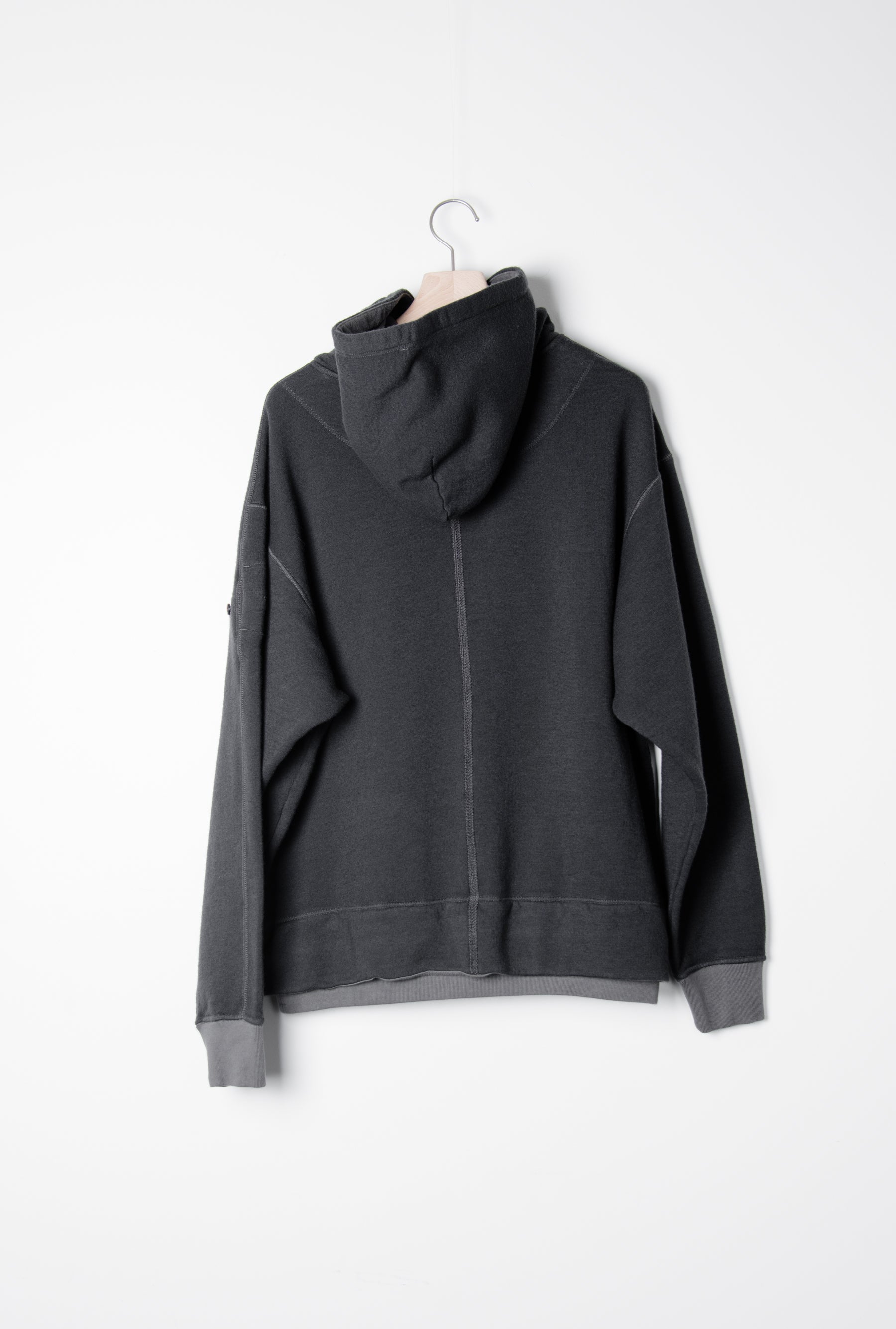 Wool Cotton Felpa Hoodie Black 60110