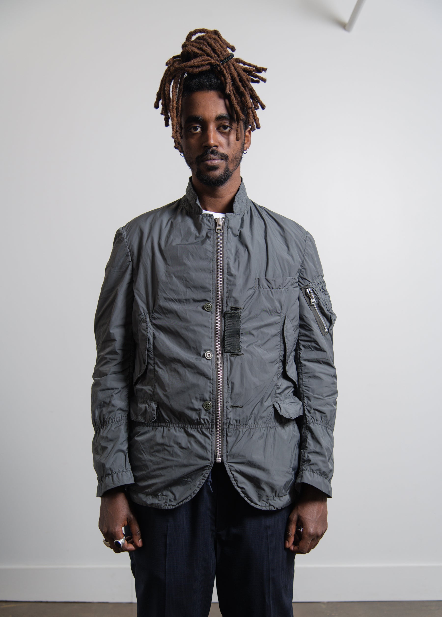 Zip Blazer Jacket Sage Green J918