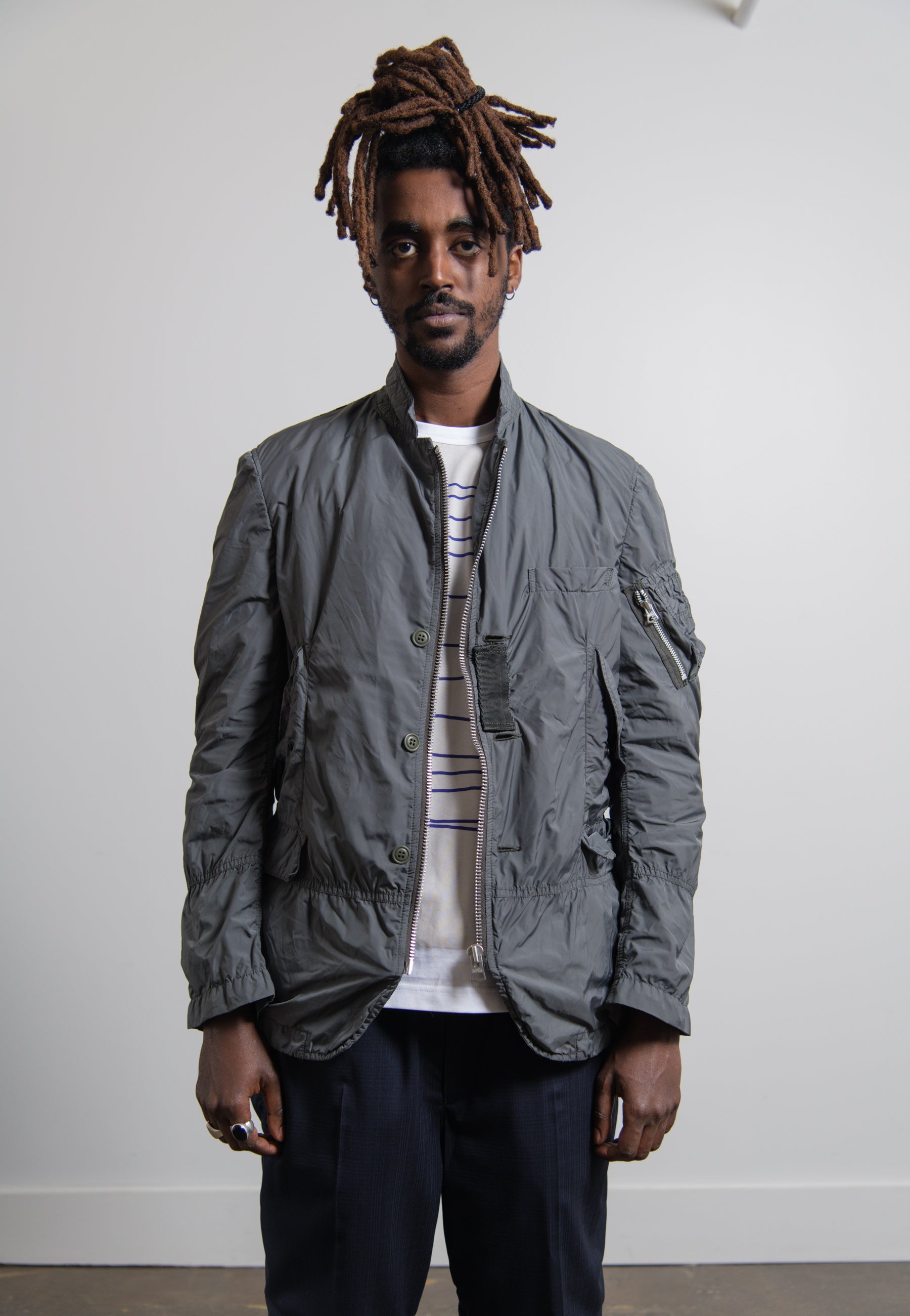 Zip Blazer Jacket Sage Green J918