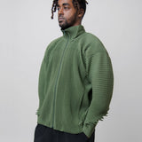 Serrate Pleated Zip Jacket Green JC180-62