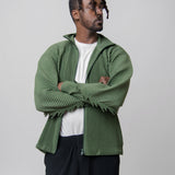 Serrate Pleated Zip Jacket Green JC180-62