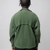 Serrate Pleated Zip Jacket Green JC180-62