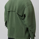 Serrate Pleated Zip Jacket Green JC180-62