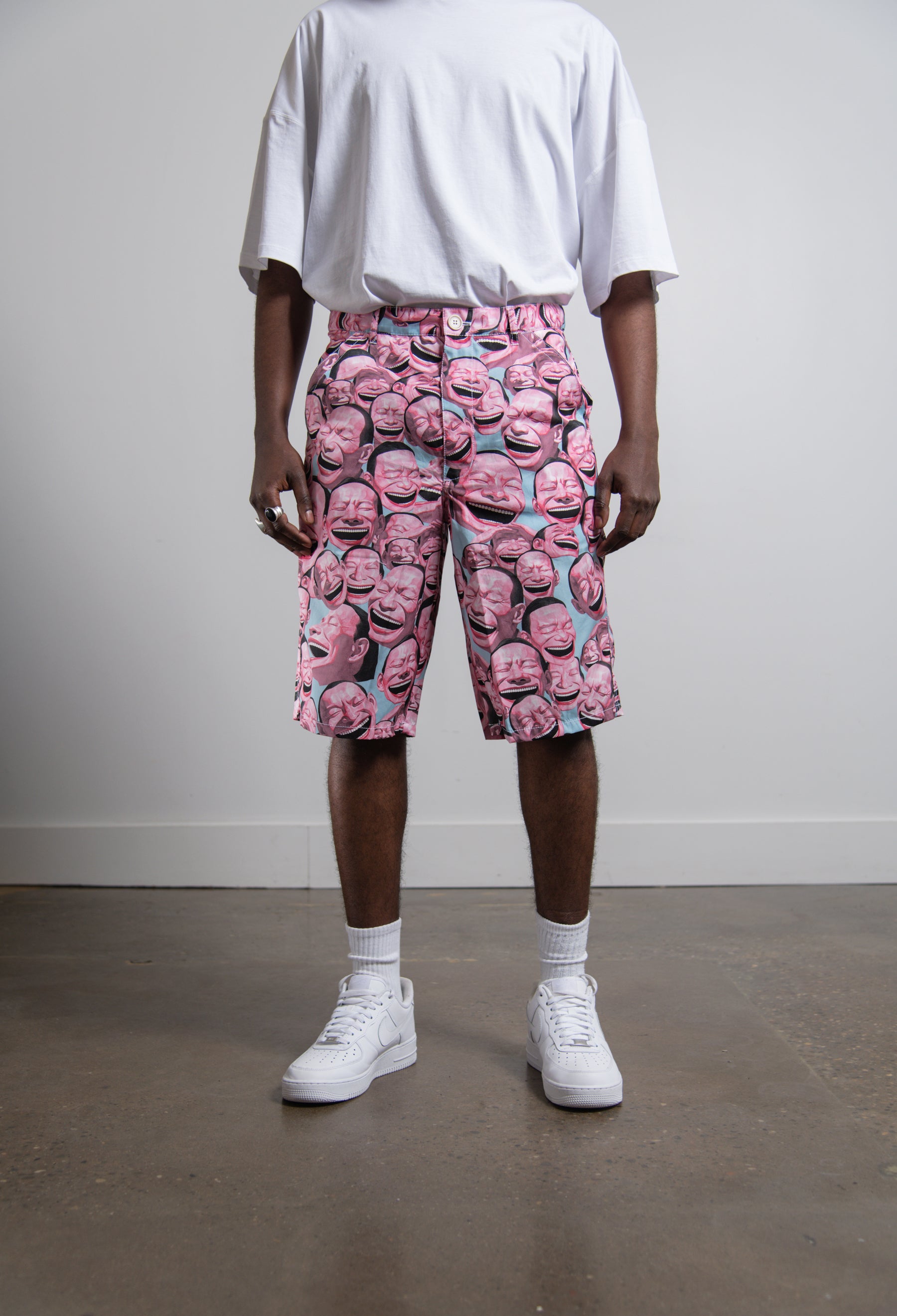 Yue Minjun Print Short Blue/Pink P025