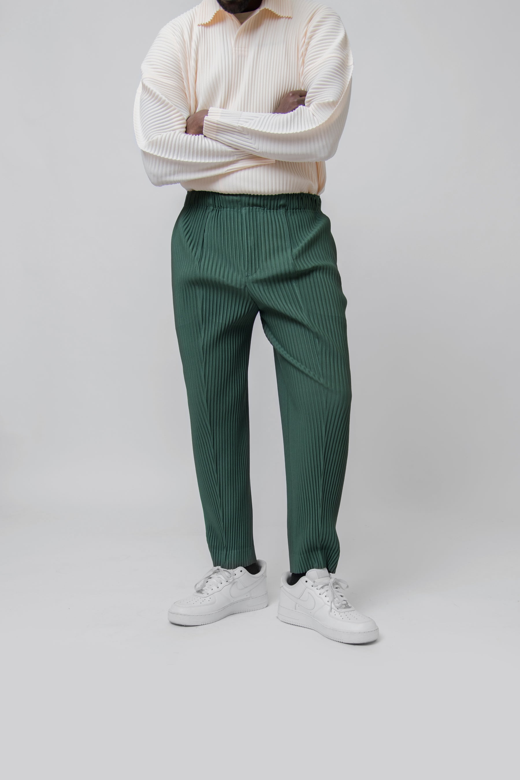 Pleats Bottoms 1 Trouser Bush Green JF126-66