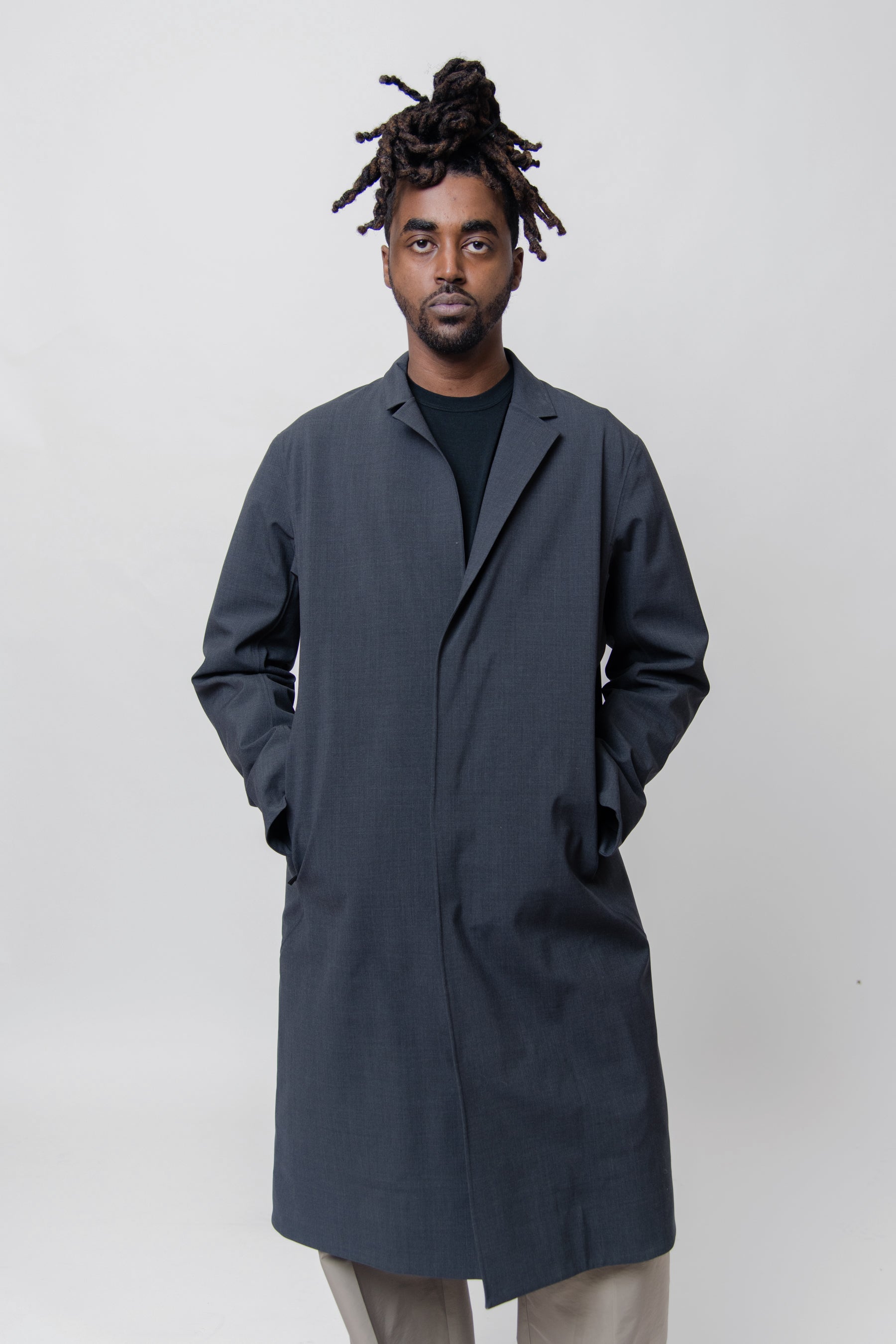 Lenan Insulated Tech Wool Topcoat Black Heather – NOMAD