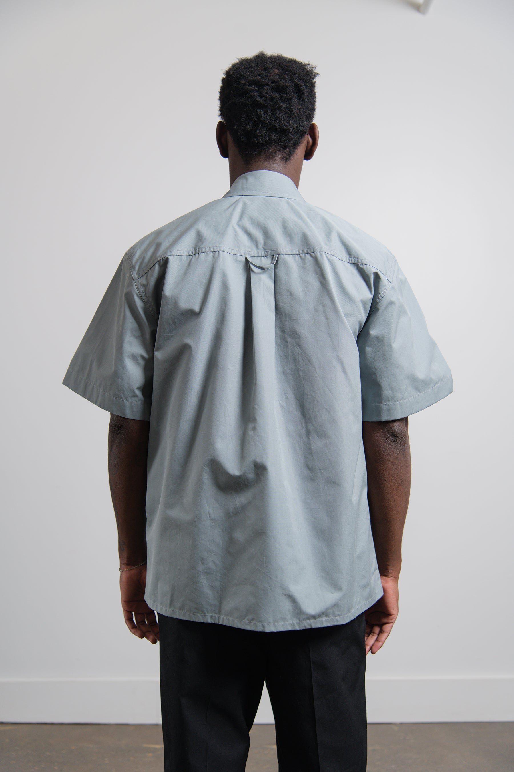 Short Sleeve Pin Shirt Grey