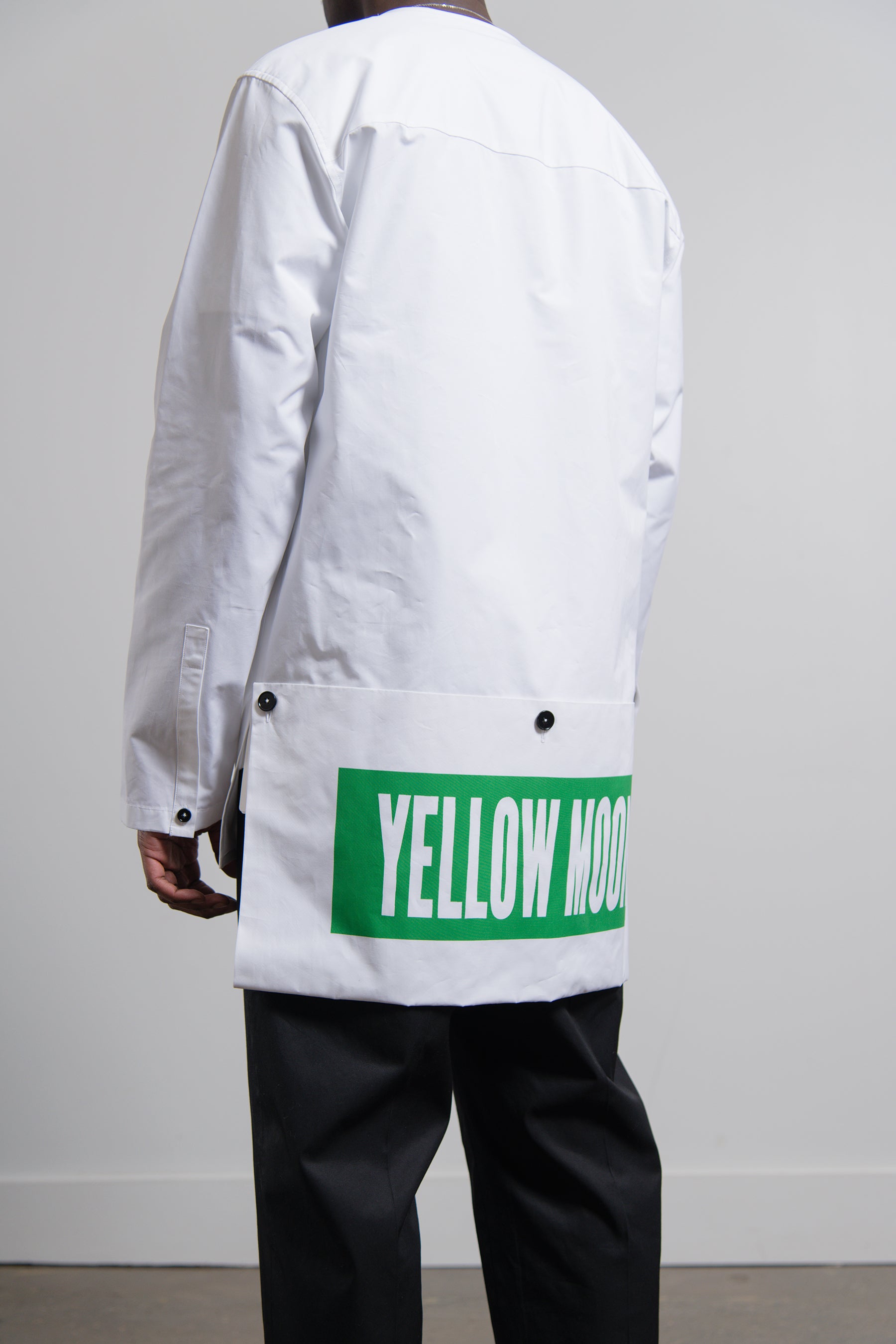 Heavy Organic Cotton Poplin Print Shirt White