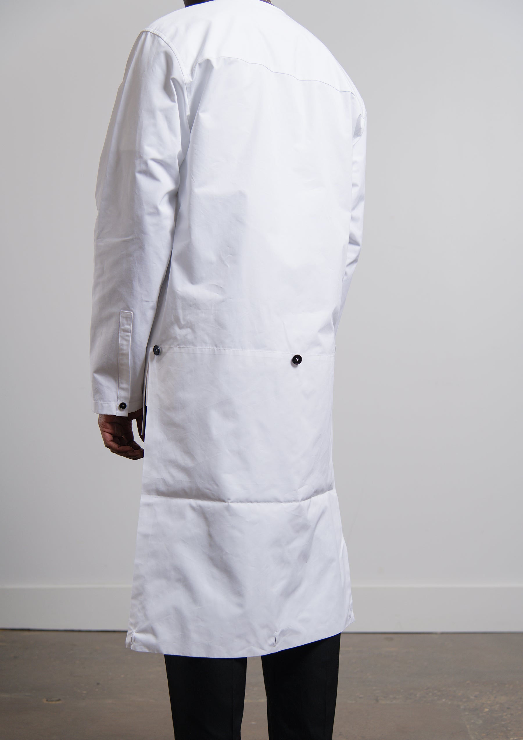 Heavy Organic Cotton Poplin Print Shirt White