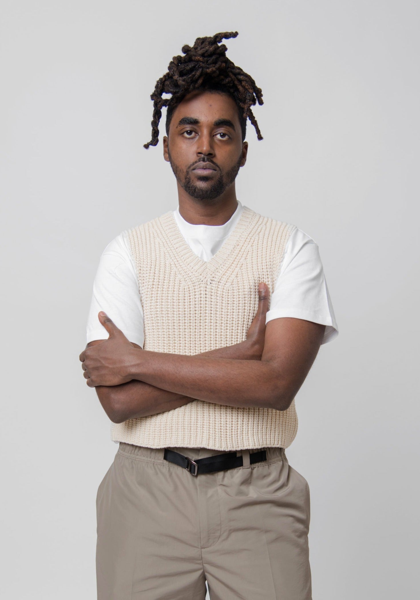 Chunky Cotton Intact Vest Raw White