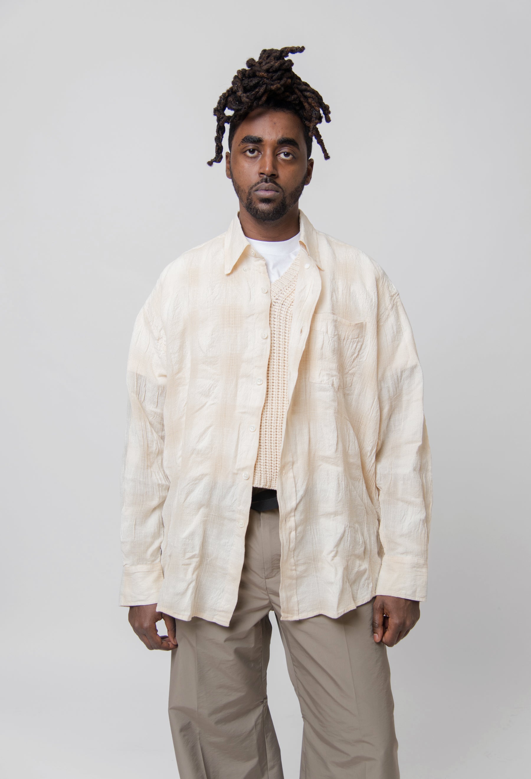 Chunky Cotton Intact Vest Raw White