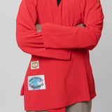 Asymmetric Wrap Shirt Cardinal Red SHIR000635