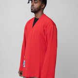 Asymmetric Wrap Shirt Cardinal Red SHIR000635