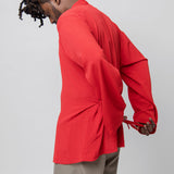 Asymmetric Wrap Shirt Cardinal Red SHIR000635