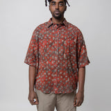 Faded Daisy Print Shirt Dark Red/Grey SHIR000667