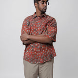 Faded Daisy Print Shirt Dark Red/Grey SHIR000667