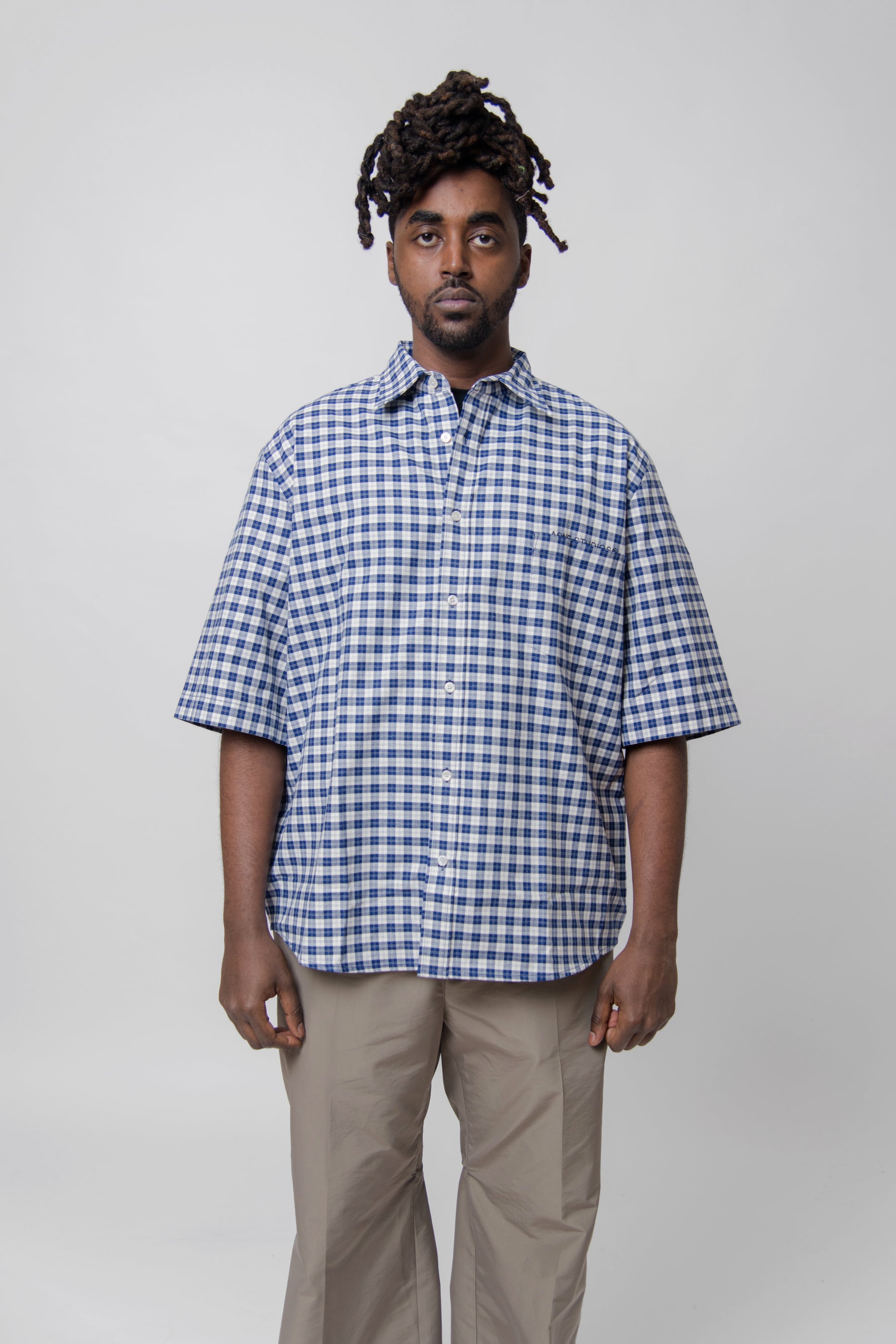 Gingham Button Up Shirt Blue/White SHIR – NOMAD