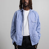 Cotton Check Jacket Light Blue/White B908