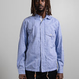 Cotton Check Jacket Light Blue/White B908