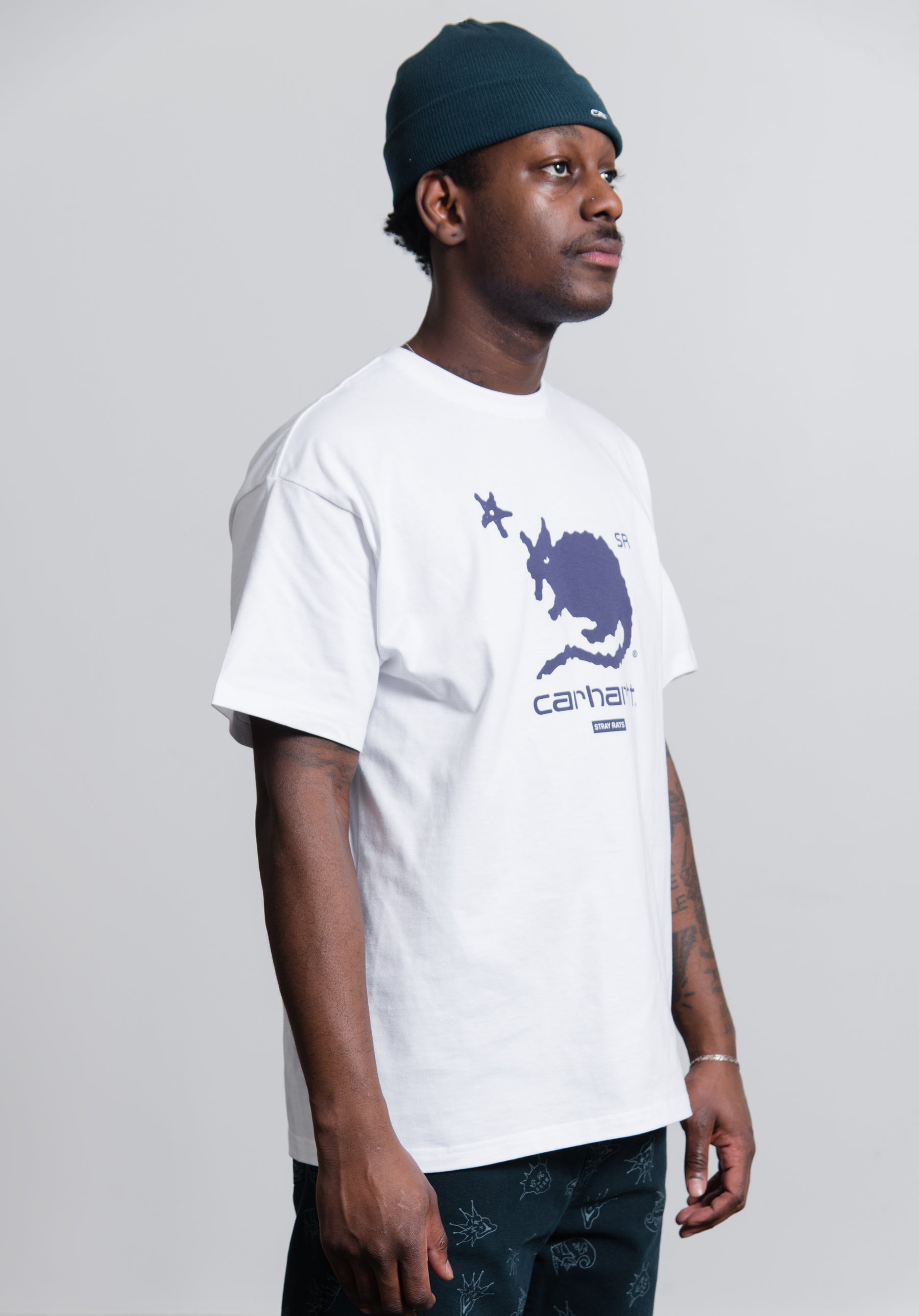 Wonky Rat Logo Tee White