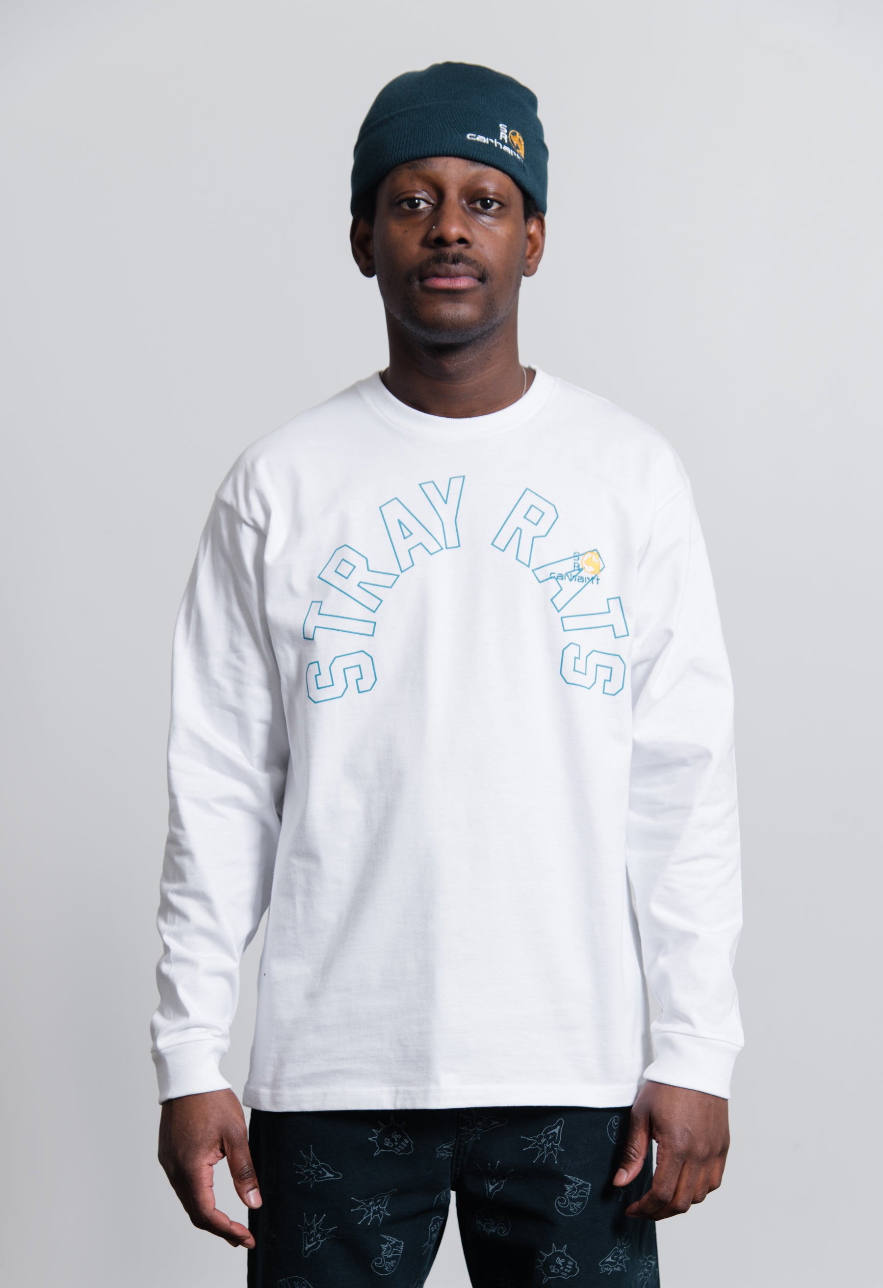 Stray Rats Arch Long Sleeve Tee White