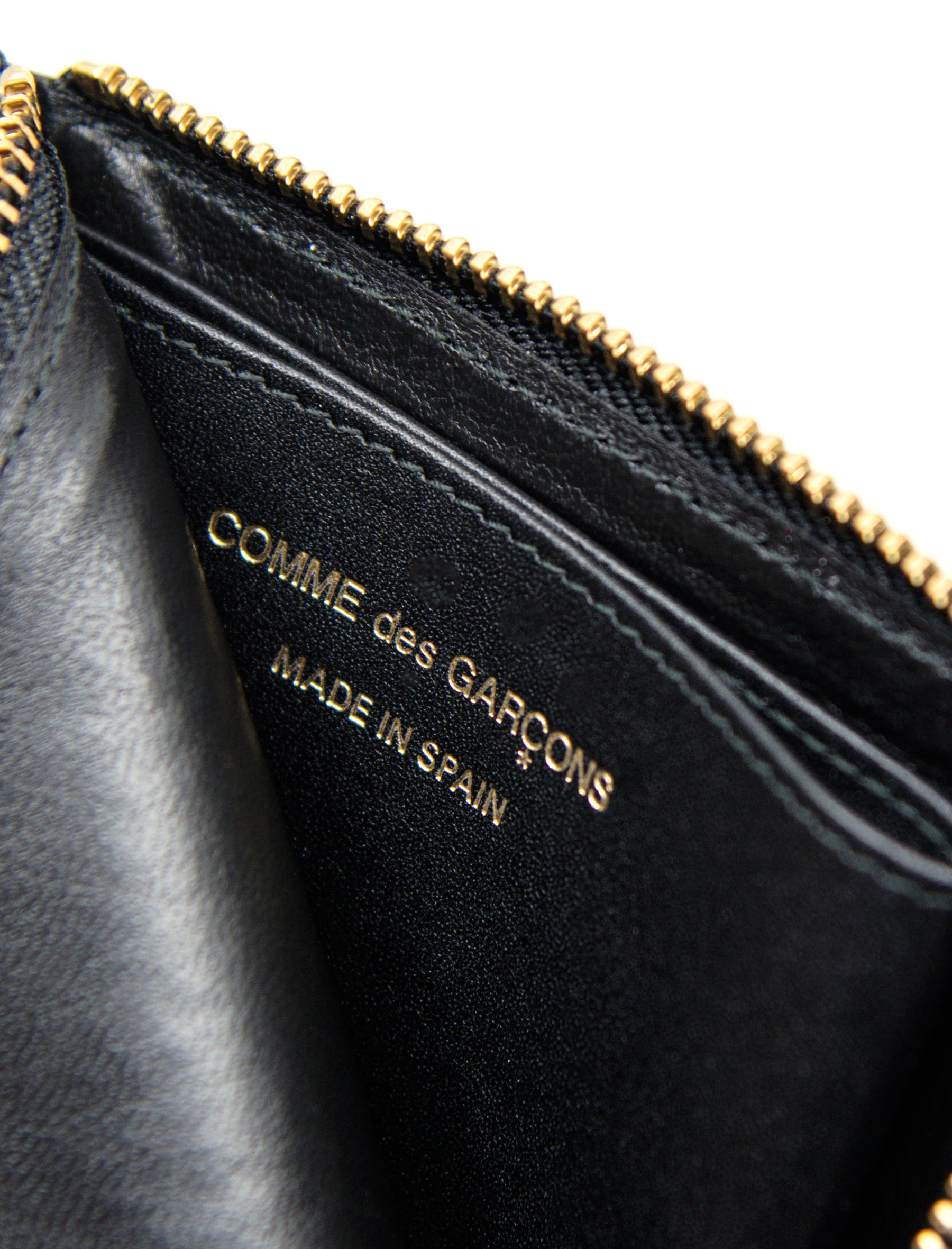 Comme des Garcons WALLET Huge Logo 2-Sided Zip Wallet Black