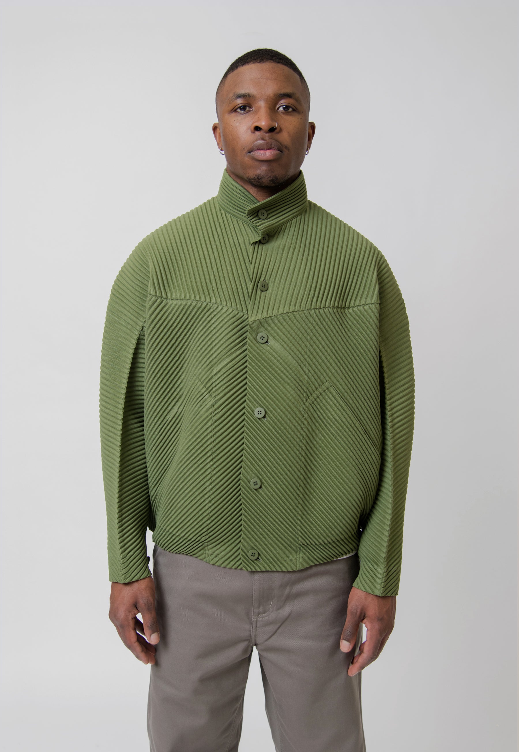 MC March Pleated Jacket Olive Green JC110-64