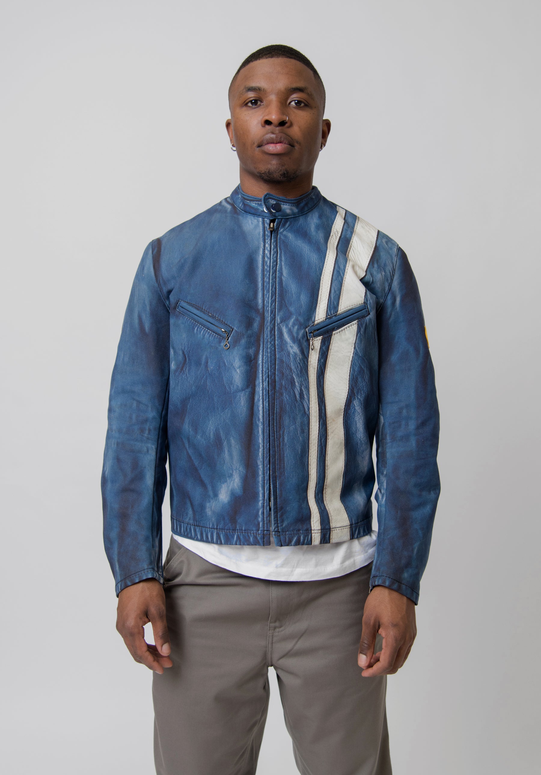 Bates Stripe Print Jacket Blue/White WK-J908