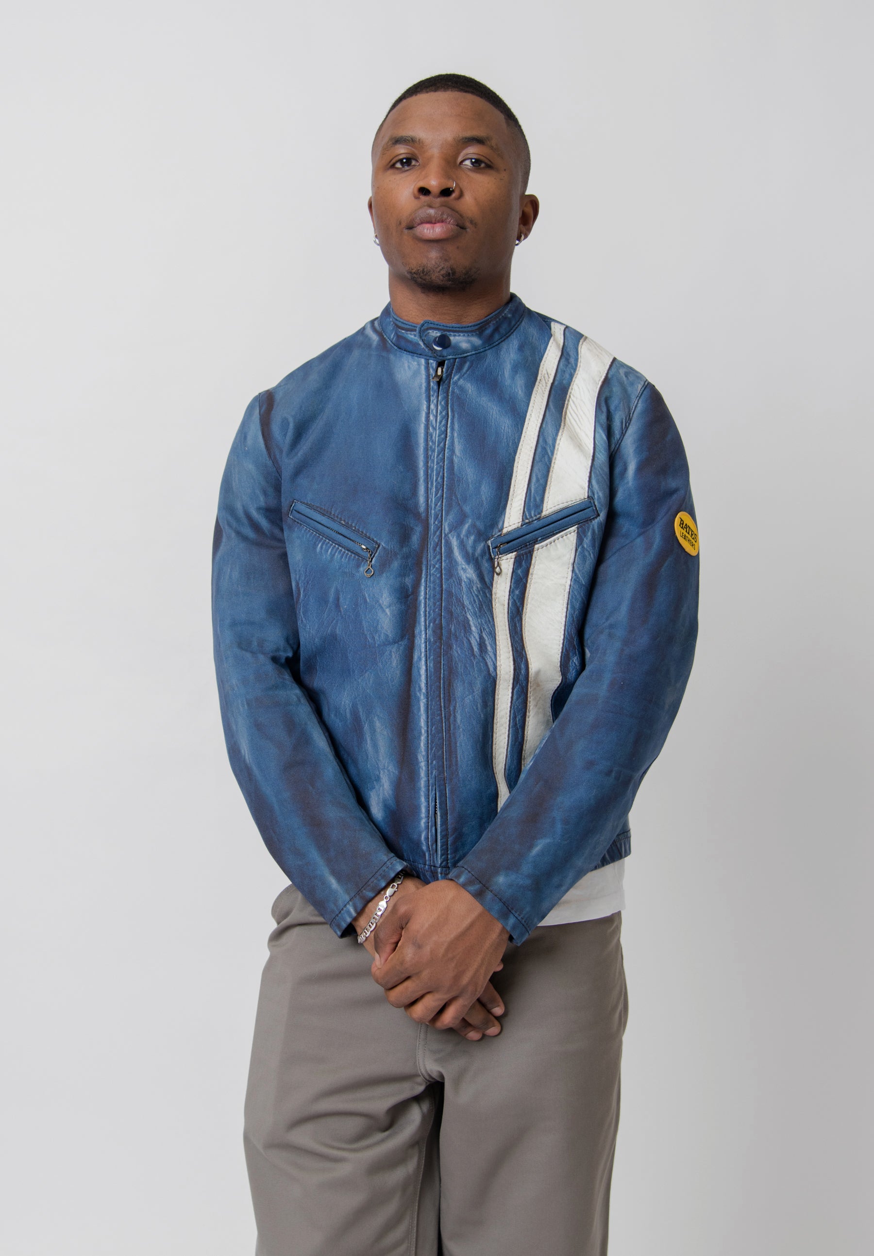 Bates Stripe Print Jacket Blue/White WK-J908