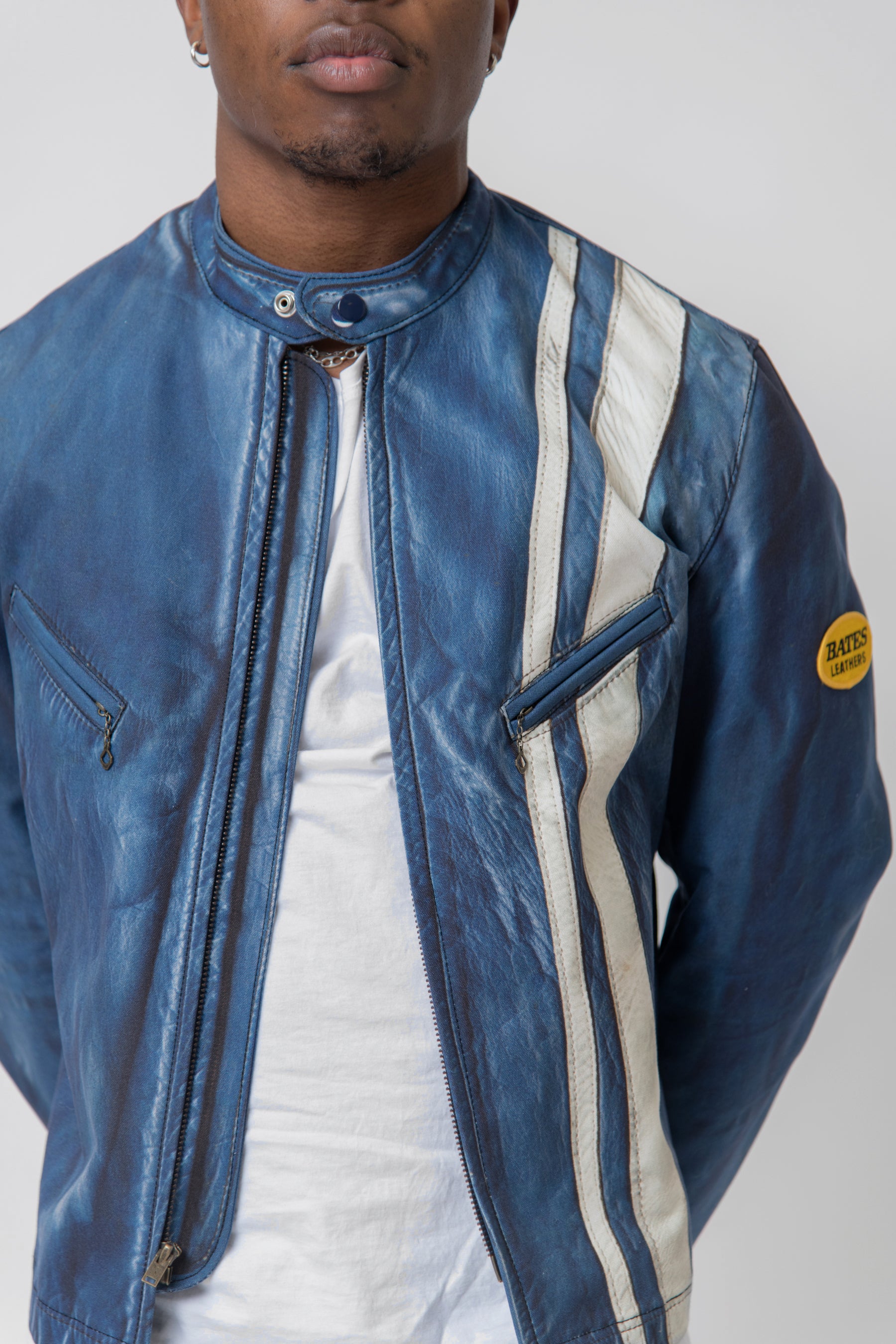 Bates Stripe Print Jacket Blue/White WK-J908