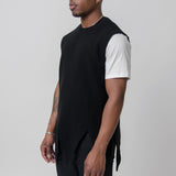 Cut Out Pullover Sweater Vest Black PK-N017