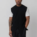 Cut Out Pullover Sweater Vest Black PK-N017