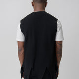 Cut Out Pullover Sweater Vest Black PK-N017