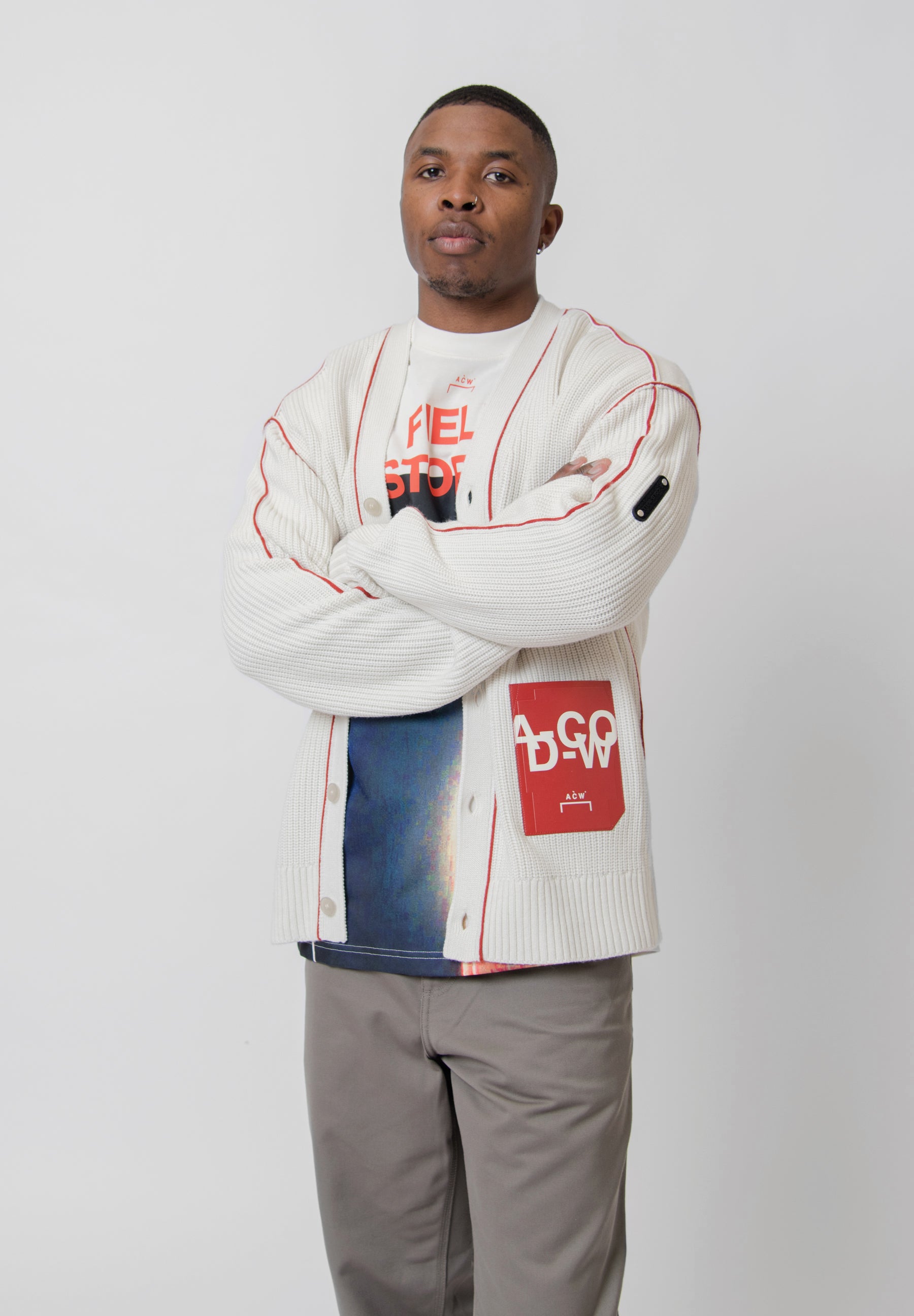 Patch Pocket Cardigan Stone NOMAD