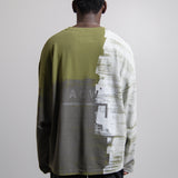 Long Sleeve Brush Stroke Tee Military Green