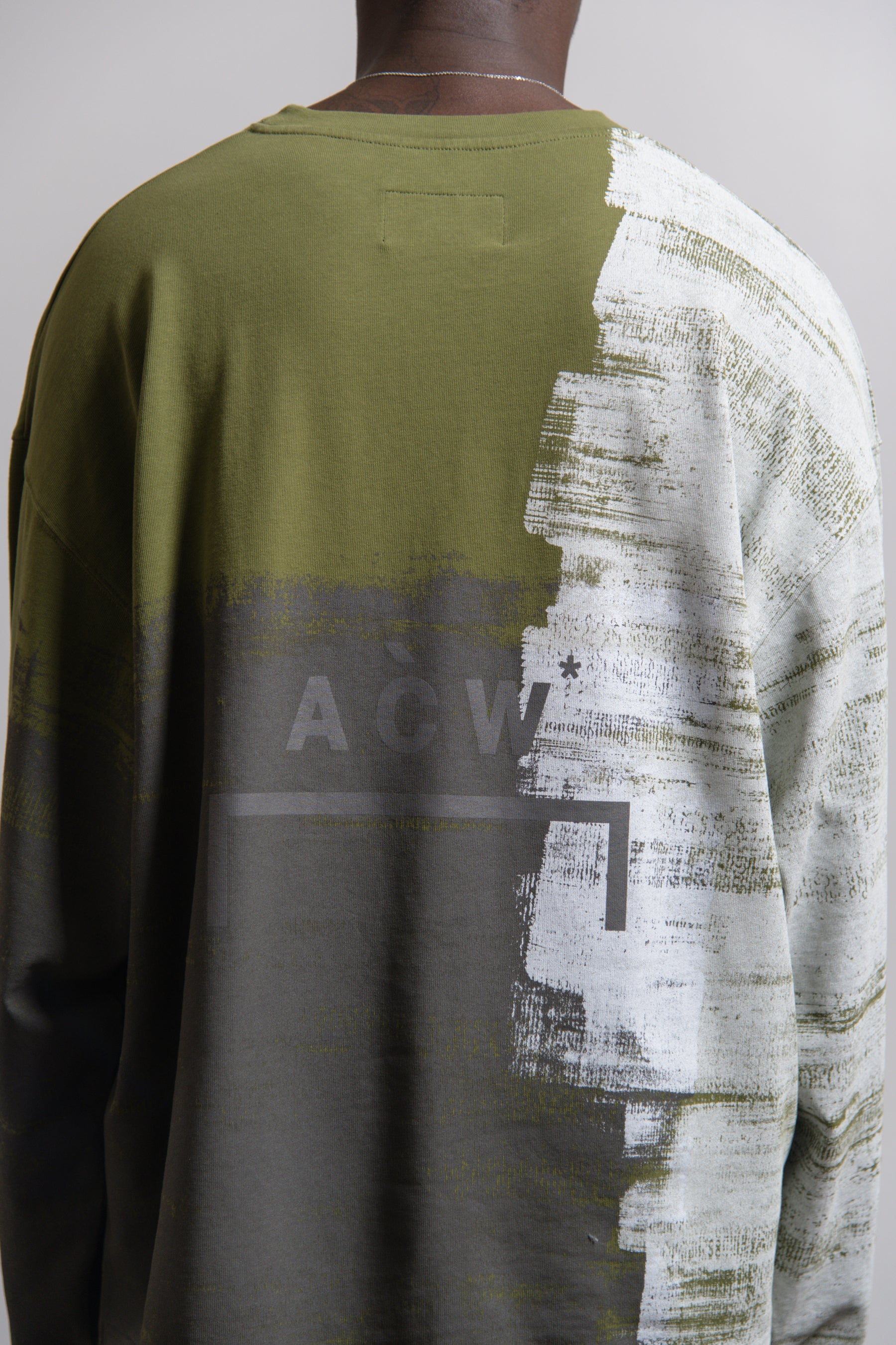 Long Sleeve Brush Stroke Tee Military Green