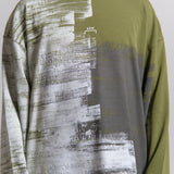 Long Sleeve Brush Stroke Tee Military Green