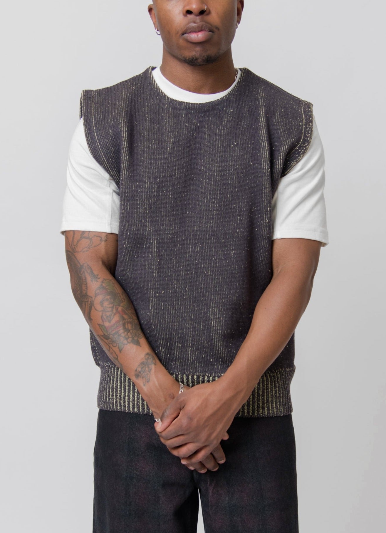 Aimless Compact Knit Vest Herren Grey