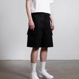 Fine Double Cotton Cargo Short Black JSMU311540