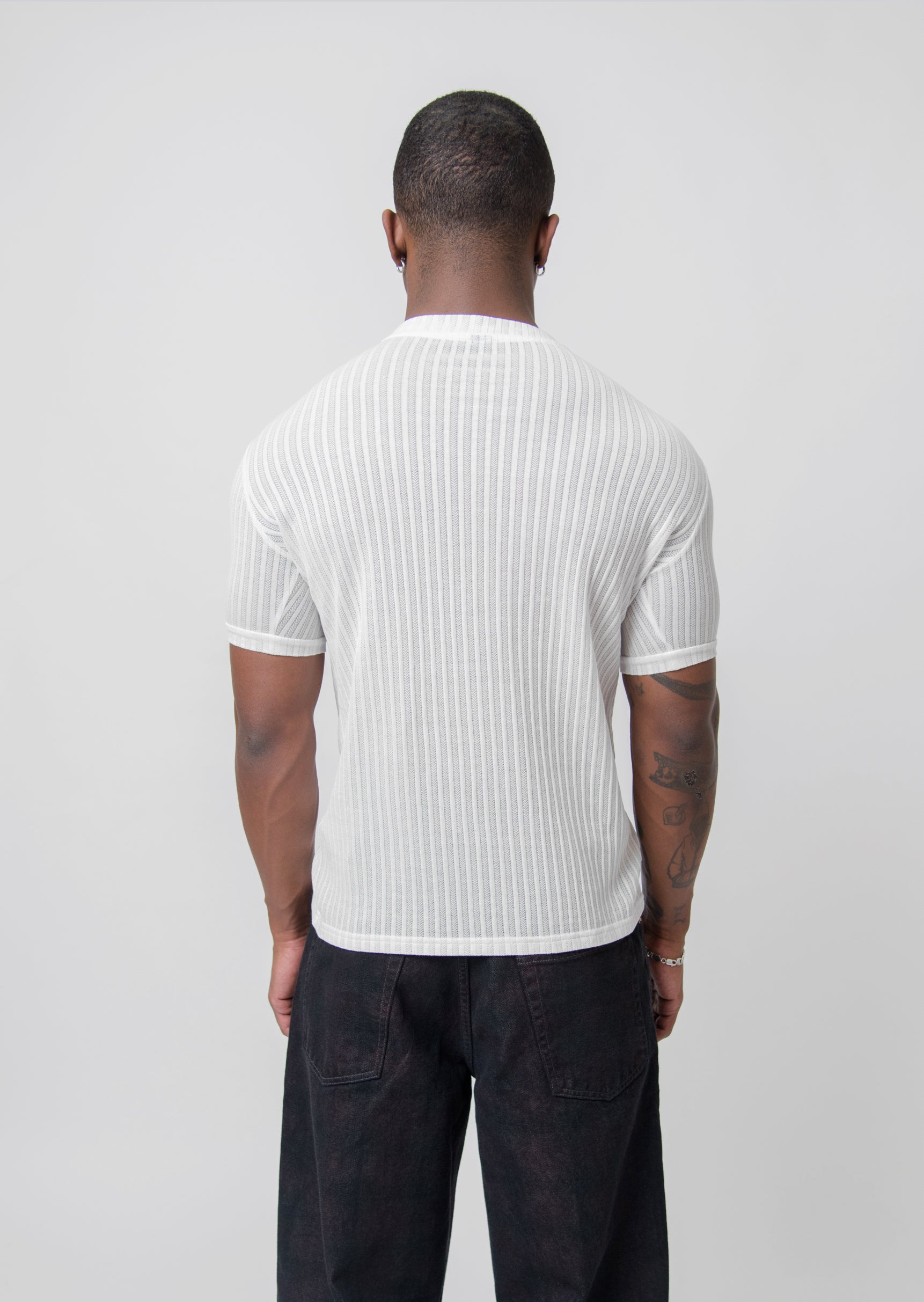 Pinstripe Tee Ivory
