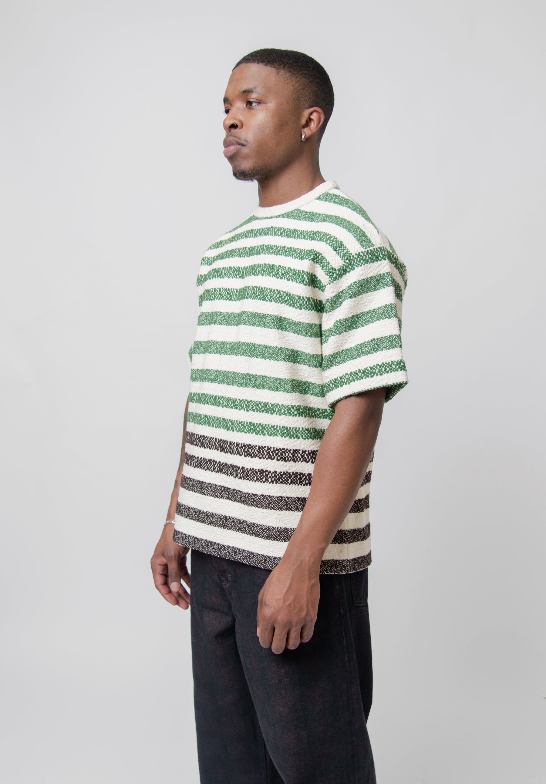 Striped Knit Tee Green/Blue J47GC0106